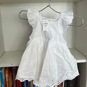 Baby gap summer white dress with flutter sleeves